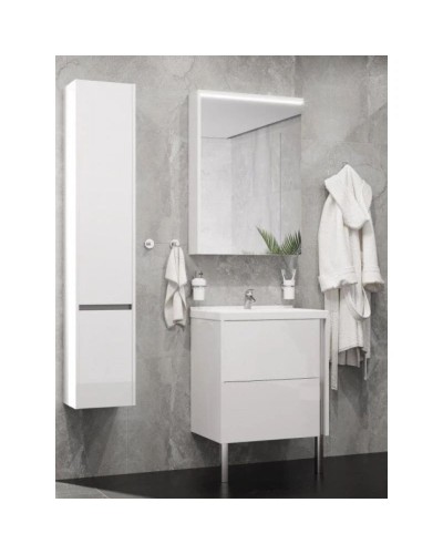 Пенал подвесной белый глянец L Акватон Стоун 1A228403SX01L