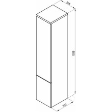 Шкаф пенал Ravak Rosa II 35 X000000929 подвесной Капучино Белый