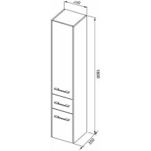 Шкаф пенал Aquanet Августа 35 L 245754 подвесной Белый