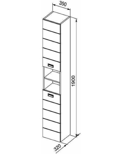 Шкаф пенал Aquanet Доминика 35 R 170802 Белый