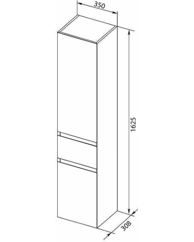 Шкаф пенал Aquanet Йорк 35 R 202095 подвесной Белый