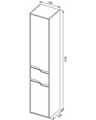Шкаф пенал Aquanet Модена 35 R 196967 подвесной Белый