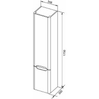 Шкаф пенал Aquanet София 35 R 199871 подвесной Белый