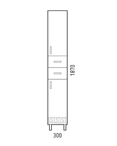 Шкаф пенал Corozo Олимп 30 SD-00000693 Белый