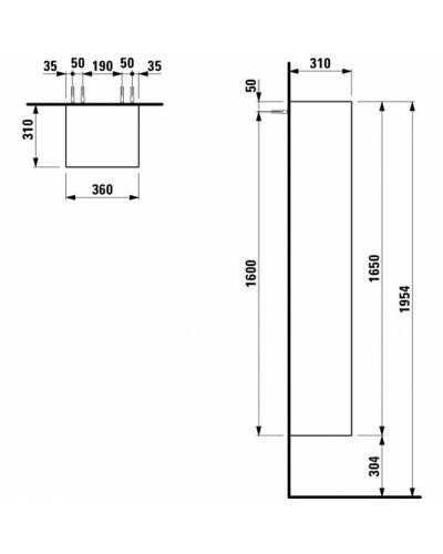 Шкаф пенал Laufen Palomba 36 L 4.0675.1.180.220.1 подвесной Белый матовый