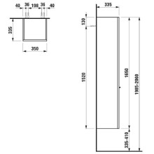 Шкаф пенал Laufen Case 35 L 4.0202.1.075.463.R подвесной Белый матовый
