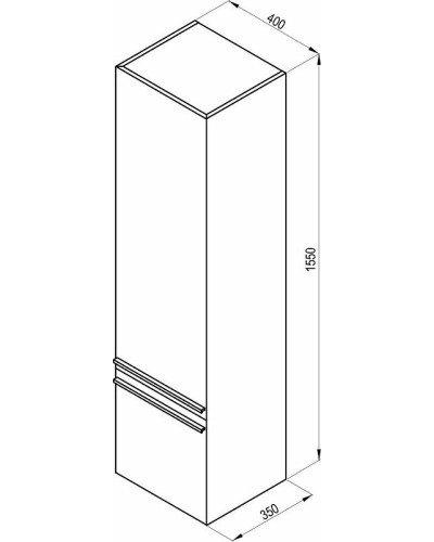 Шкаф пенал Ravak Clear 40 R X000000764 подвесной Белый Вишня