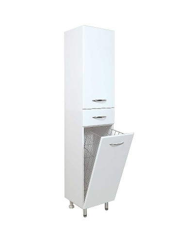 Шкаф пенал Onika Модерн 40.17 R 404010 с бельевой корзиной Белый