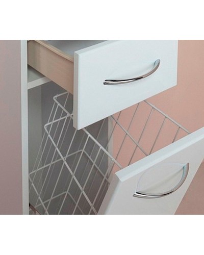 Шкаф пенал Onika Модерн 40.17 R 404010 с бельевой корзиной Белый