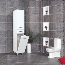 Шкаф пенал Onika Модерн 40.17 R 404010 с бельевой корзиной Белый