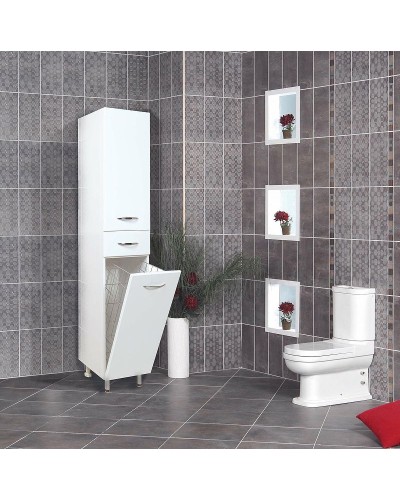 Шкаф пенал Onika Модерн 40.17 R 404010 с бельевой корзиной Белый