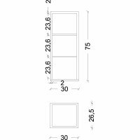 Шкаф пенал Boheme Armadi Art Loft 30 895-A подвесной Антрацит Черный
