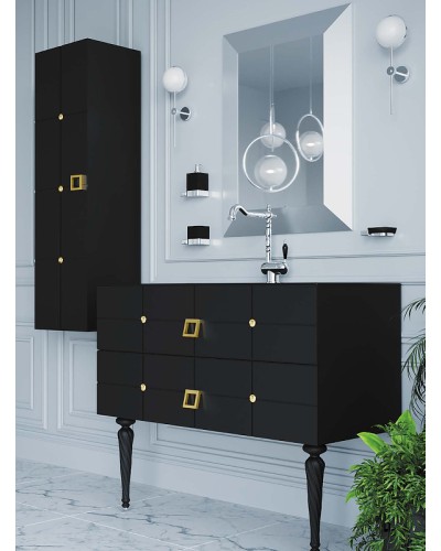 Шкаф пенал Boheme Armadi Art Vallessi Avantgarde Piazza 35 844-BG подвесной Черный Золото