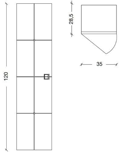 Шкаф пенал Boheme Armadi Art Vallessi Avantgarde Piazza 35 844-BCR подвесной Черный Хром