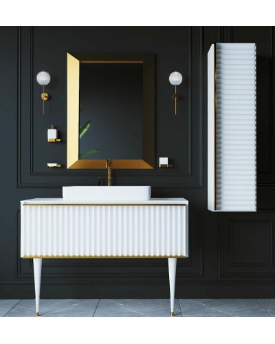 Шкаф пенал Boheme Armadi Art Vallessi Avantgarde Canale 35 846-WG подвесной Белый Золото