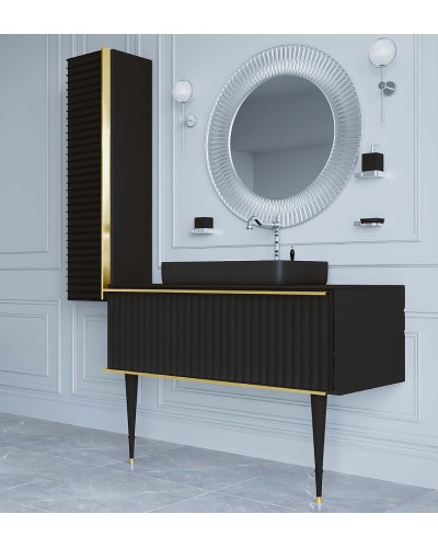 Шкаф пенал Boheme Armadi Art Vallessi Avantgarde Canale 35 846-BG подвесной Черный Золото