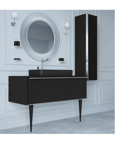 Шкаф пенал Boheme Armadi Art Vallessi Avantgarde Canale 35 846-BCR подвесной Черный Хром