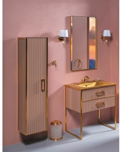 Шкаф пенал Boheme Armadi Art Monaco 35 868-CPG подвесной Капучино Золото