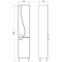 Пенал напольный белый ясень ASB-Mebel Альфа