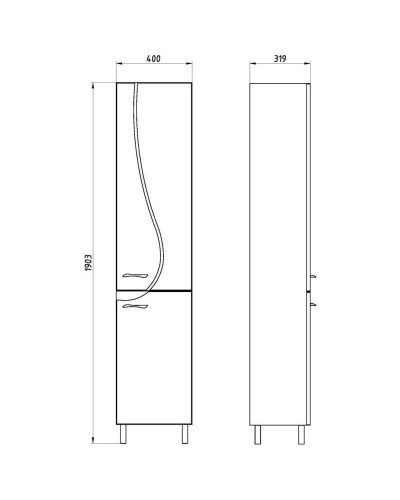 Пенал напольный белый ясень ASB-Mebel Альфа