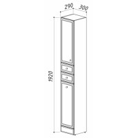 Пенал напольный белый глянец L Belux Адажио П30-02K