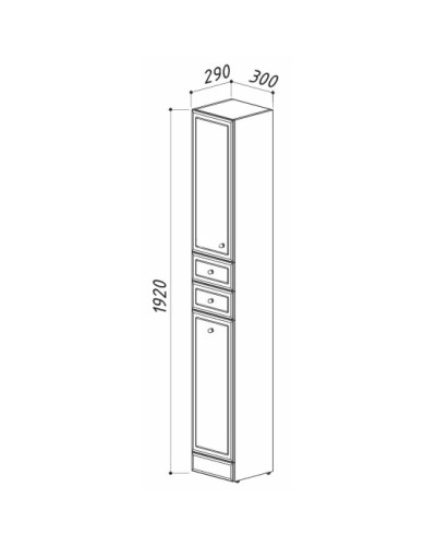 Пенал напольный белый глянец L Belux Адажио П30-02K