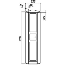 Пенал напольный угловой белый глянец L Belux Адажио ПУ 38