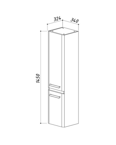 Пенал подвесной белый глянец R Belux Марсель П 30