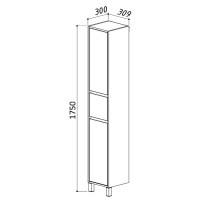 Пенал напольный белый глянец Belux Лира П 35-01 К