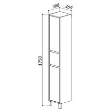 Пенал напольный белый глянец Belux Лира П 35-01 К