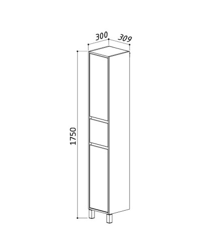 Пенал напольный белый глянец Belux Лира П 35-01 К