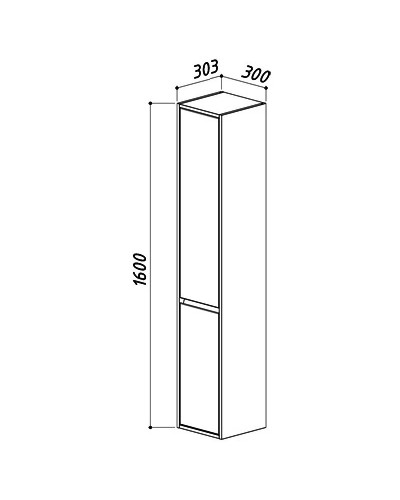 Пенал подвесной белый глянец L Belux Лира ПН 30