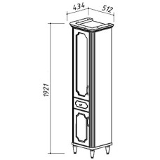 Пенал напольный белый глянец L Belux Каталония П 30-01