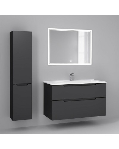 Шкаф пенал Jorno Slide 33 Sli.04.150/P/A подвесной Антрацит