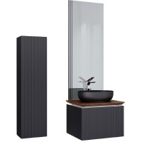 Шкаф пенал Jorno Strong 33 Str.04.130/P/A подвесной Антрацит