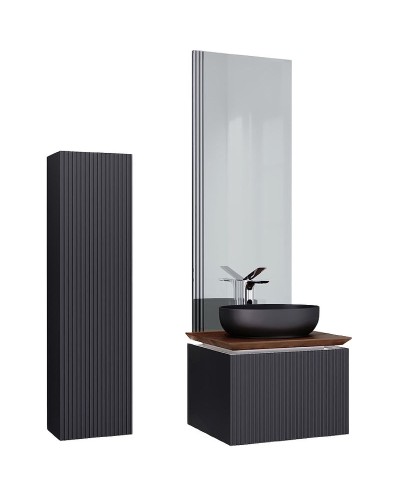 Шкаф пенал Jorno Strong 33 Str.04.130/P/A подвесной Антрацит