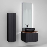 Шкаф пенал Jorno Strong 33 Str.04.130/P/A подвесной Антрацит