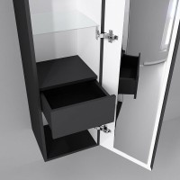 Шкаф пенал Jorno Strong 33 Str.04.130/P/A подвесной Антрацит