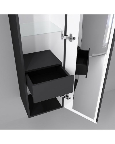 Шкаф пенал Jorno Strong 33 Str.04.130/P/A подвесной Антрацит