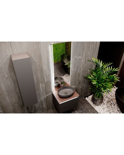 Шкаф пенал Jorno Strong 33 Str.04.130/P/A подвесной Антрацит