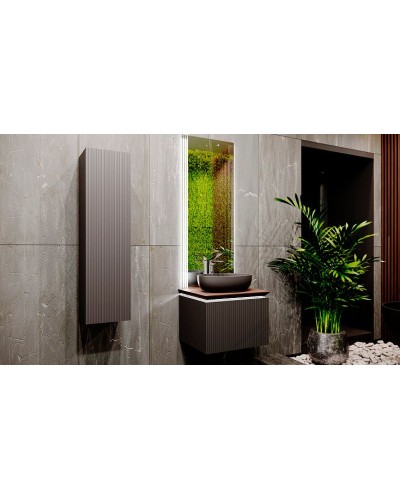 Шкаф пенал Jorno Strong 33 Str.04.130/P/A подвесной Антрацит