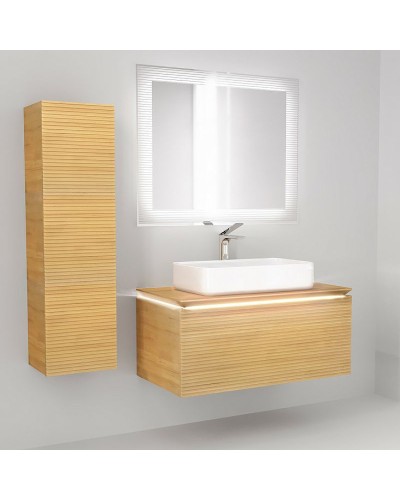 Шкаф пенал Jorno Karat 33 Kar.04.130/P/BuL подвесной Бук светлый