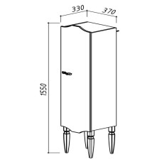 Пенал напольный белый глянец Belux Бари П 30