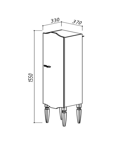 Пенал напольный белый глянец Belux Бари П 30