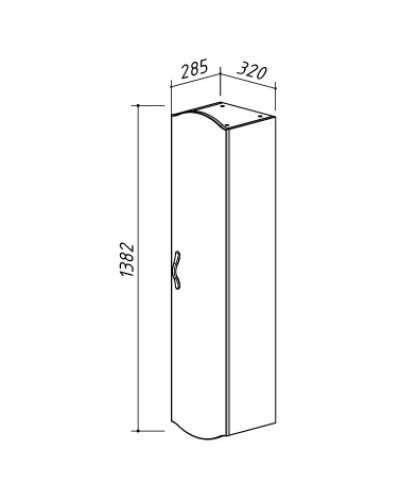 Пенал подвесной белый глянец R Belux Бриз П 30