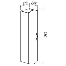 Пенал подвесной белый глянец L Belux Бриз П 30