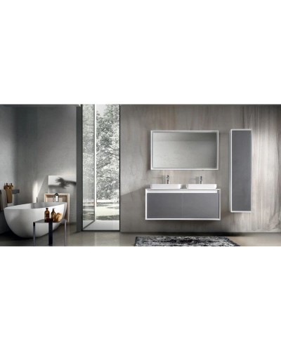 Пенал подвесной белый глянец/серебро глянец R Belux Валенсия ПН 40