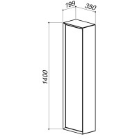 Пенал подвесной белый глянец/серебро глянец L Belux Валенсия ПН 40