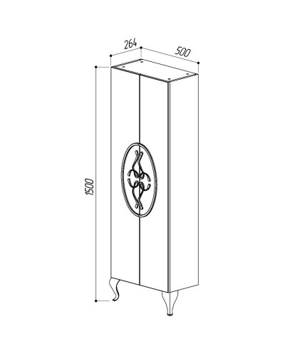 Пенал напольный белый глянец Belux Ксанти ПН 50