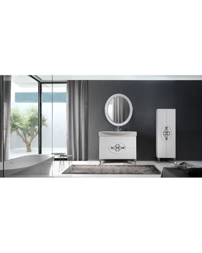 Пенал напольный белый глянец Belux Ксанти ПН 50